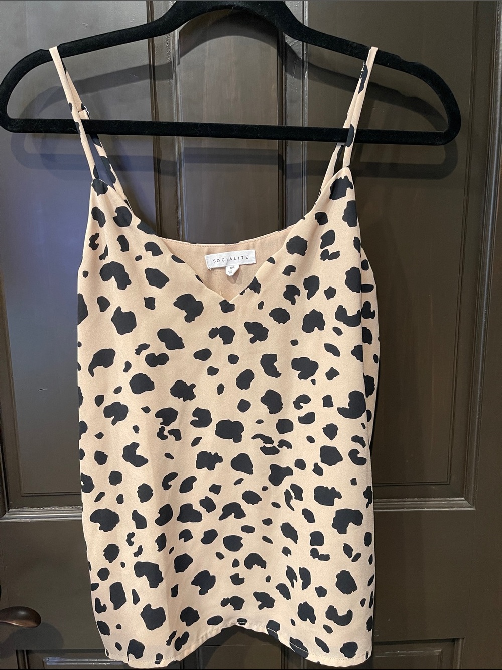 Socialite Tan and Black Leopard Print Camisole
